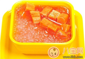 秋燥降火自制椰汁木瓜西米露 媽媽寶寶都愛吃！