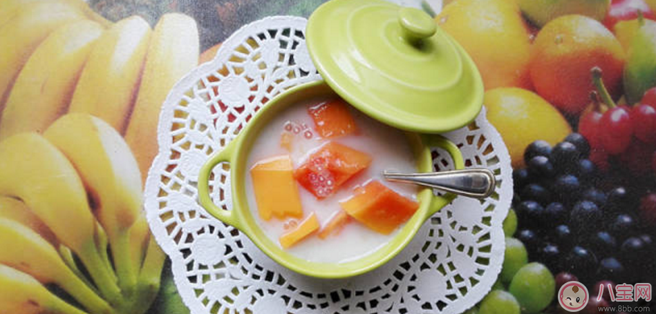 秋燥降火自制椰汁木瓜西米露 媽媽寶寶都愛吃！