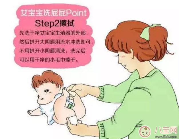 新生兒女寶寶私處護理圖解 女嬰兒私處護理方法
