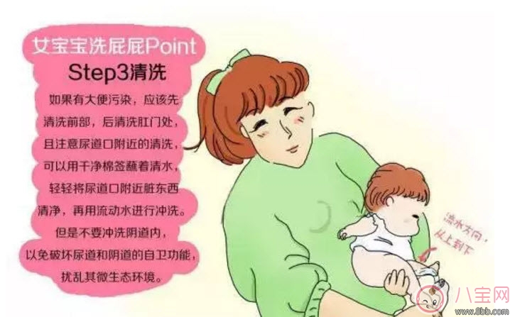 新生兒女寶寶私處護理圖解 女嬰兒私處護理方法