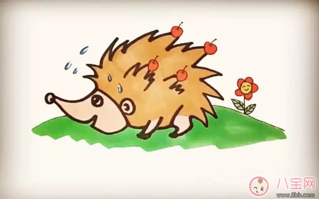 兒童小動(dòng)物簡(jiǎn)筆畫 森林里的小刺猬簡(jiǎn)筆畫