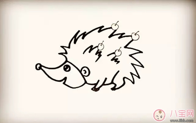 兒童小動(dòng)物簡(jiǎn)筆畫 森林里的小刺猬簡(jiǎn)筆畫