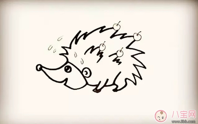 兒童小動(dòng)物簡(jiǎn)筆畫 森林里的小刺猬簡(jiǎn)筆畫