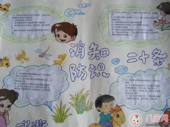 防火知識(shí)大普及  手抄報(bào)來(lái)幫忙