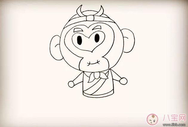 兒童簡筆畫 卡通人物齊天大圣孫悟空簡筆畫