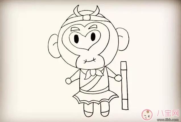 兒童簡筆畫 卡通人物齊天大圣孫悟空簡筆畫