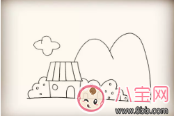 寶寶簡筆畫彩虹屋  這樣畫景色系列彩虹屋