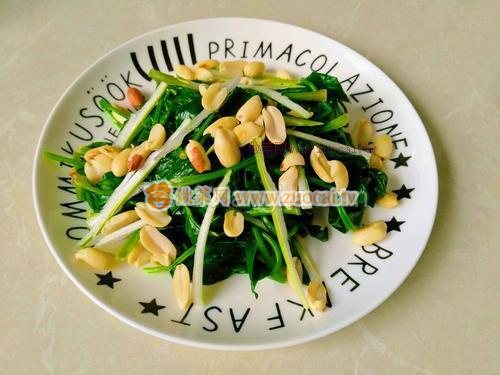 干鍋辣椒拌菠菜的做法