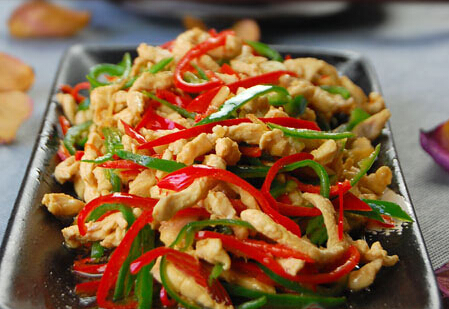 雙椒雞絲怎么做？