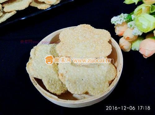芝麻薄脆餅(無油無糖)的做法
