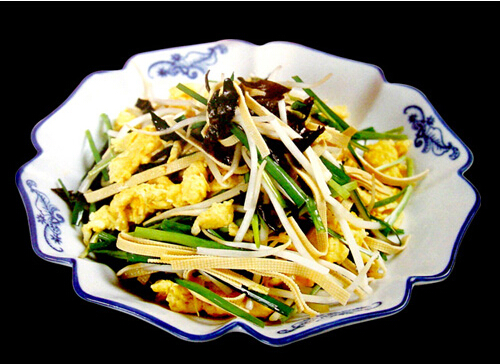 木須粉絲圓白菜怎么做？