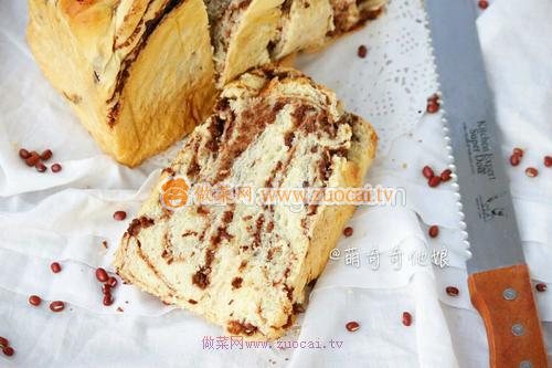 大理石紋豆沙土司的做法