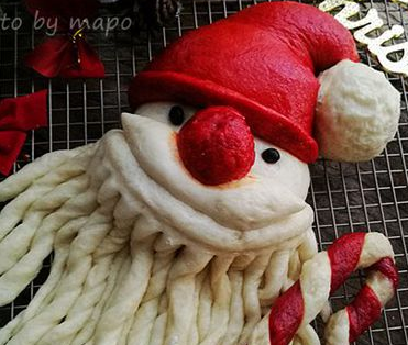 中式味道的圣誕美食 圣誕老人饅頭