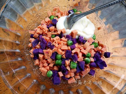 愛心雜蔬火腿面包的做法