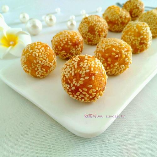 黃金球~南瓜芝麻球的做法