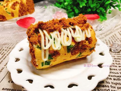 香蔥肉松蛋糕卷的做法