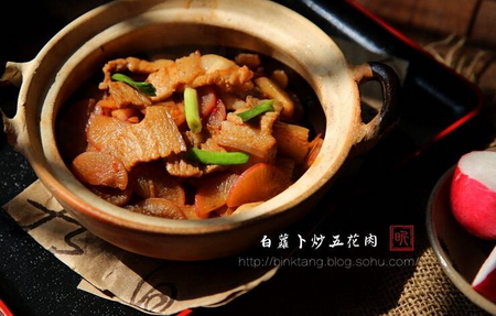 白蘿卜炒五花肉