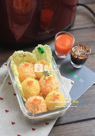 天然色素美食---胡蘿卜飯團的做法步驟:9
