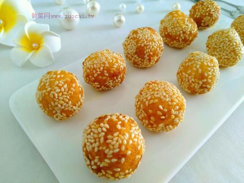 黃金球~南瓜芝麻球的做法