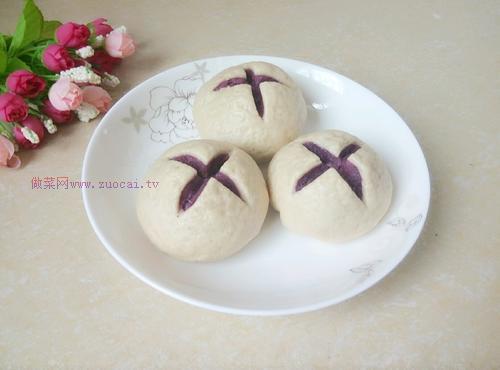 紫薯開花饅頭的做法