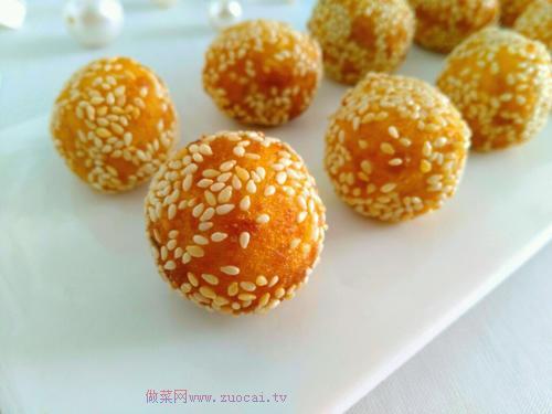 黃金球~南瓜芝麻球的做法