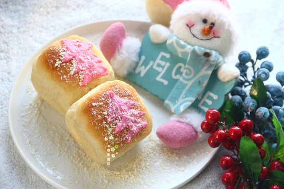 圣誕風(fēng)蘋果醬方形小面包