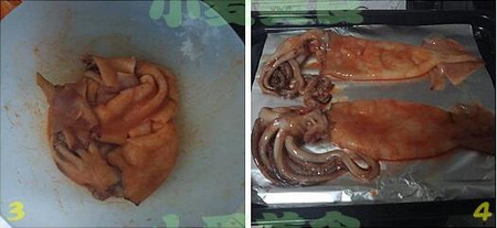 自制烤魷魚的做法步驟3-4