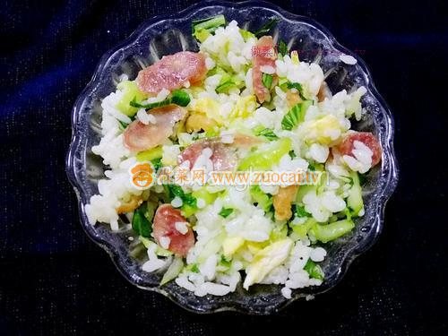 油菜百財炒飯的做法