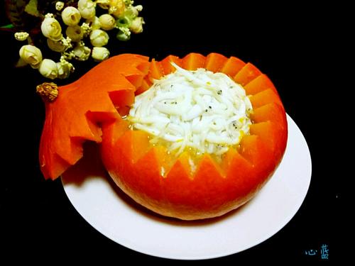 蝦仁銀魚(yú)金瓜盅的做法