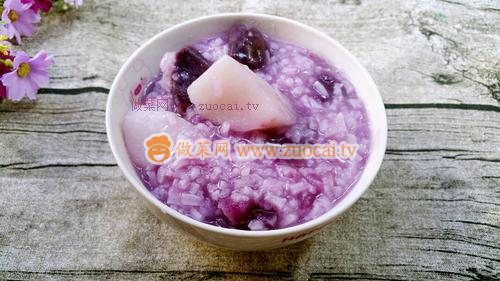 紫薯山藥粥的做法