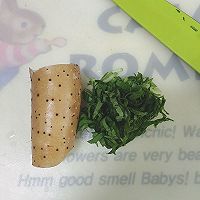 7個月寶寶輔食，銀魚山藥青菜泥＋米粉的做法圖解1