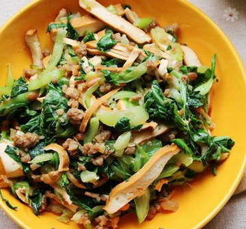 肉末香干油菜絲的家常做法