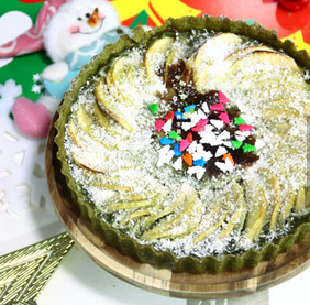 圣誕風抹茶椰蓉蘋果派的家常做法