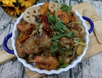 干鍋雞翅蝦的家常做法