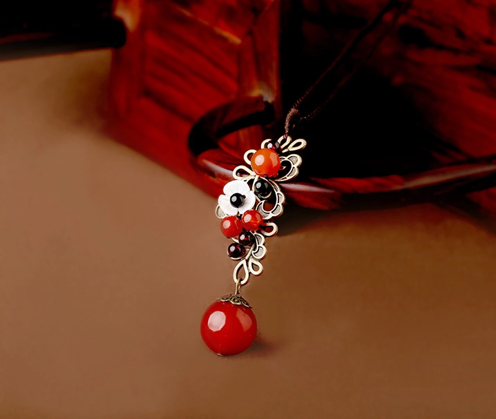 簡(jiǎn)約民族風(fēng)瑪瑙吊墜裝飾飾品項(xiàng)鏈