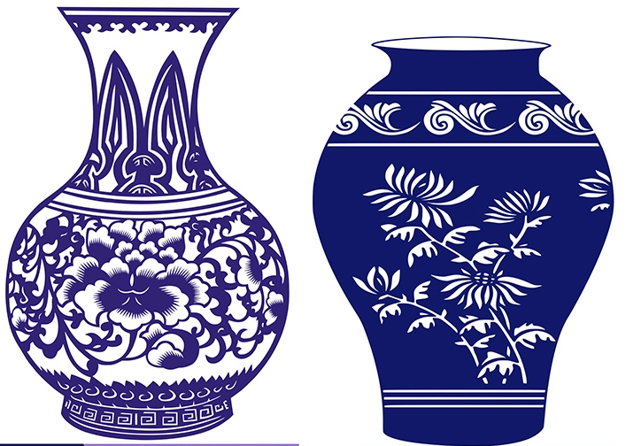 15款古典家佳樂文學青花瓷圖案剪紙藝術(shù)