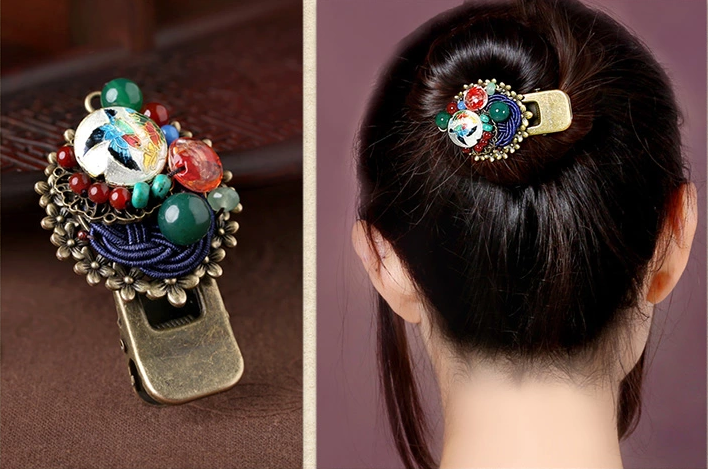 古風發(fā)飾民族風甜美森女發(fā)夾頭飾