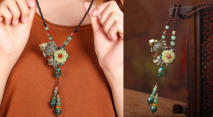 復(fù)古金屬魚簡約毛衣鏈項(xiàng)鏈