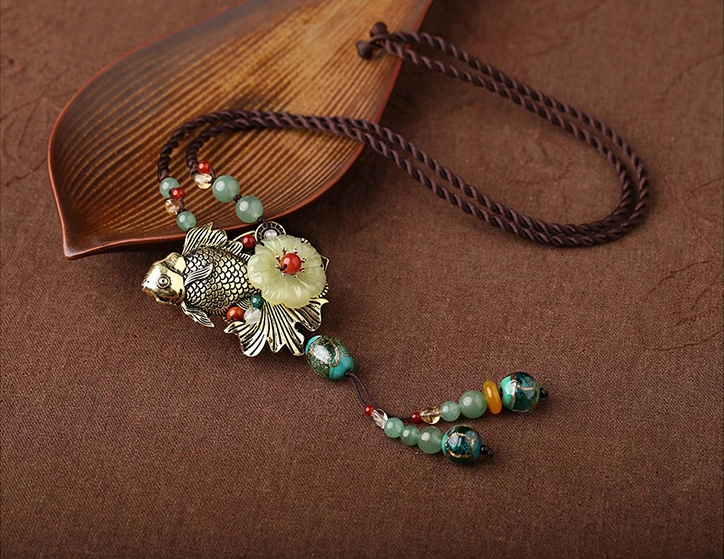 復(fù)古金屬魚簡約毛衣鏈項(xiàng)鏈