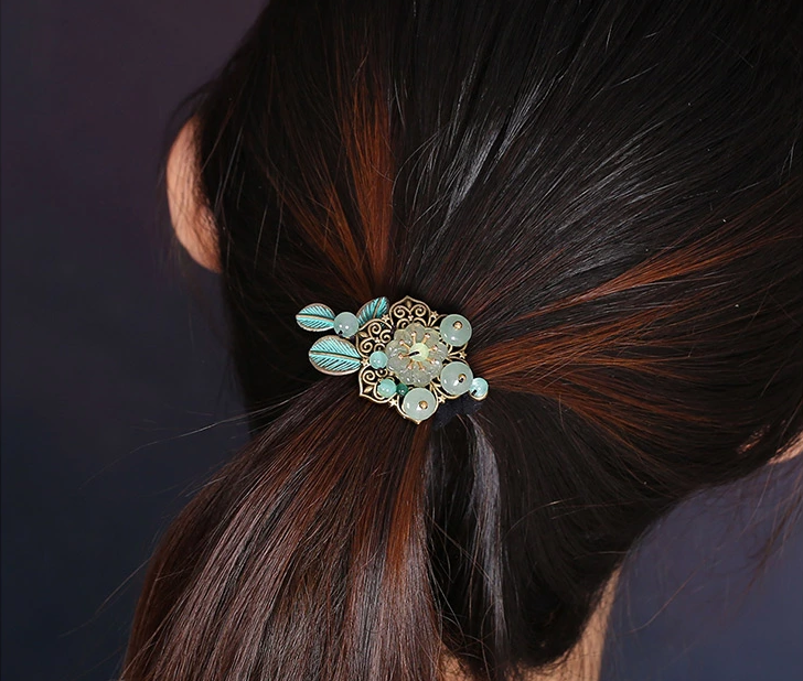 復(fù)古樹(shù)脂花頭飾發(fā)飾發(fā)圈