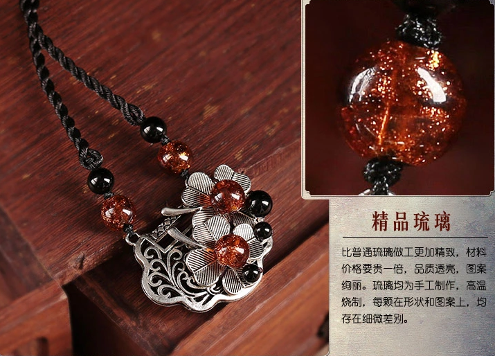 長命鎖四葉草吊墜鎖骨鏈古典時尚項鏈