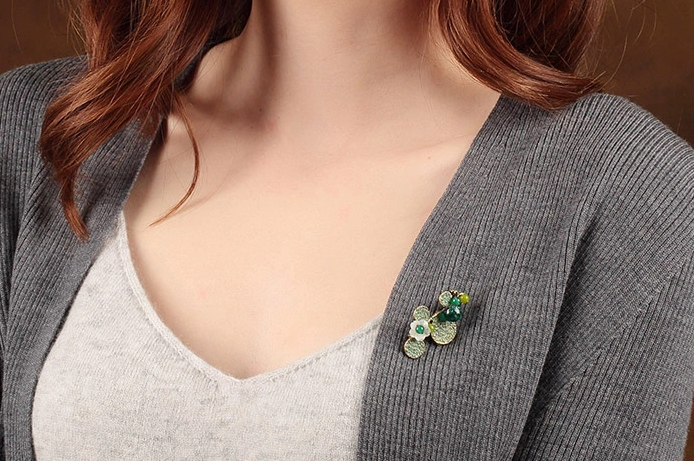 復古綠色小胸針民族風胸花飾品