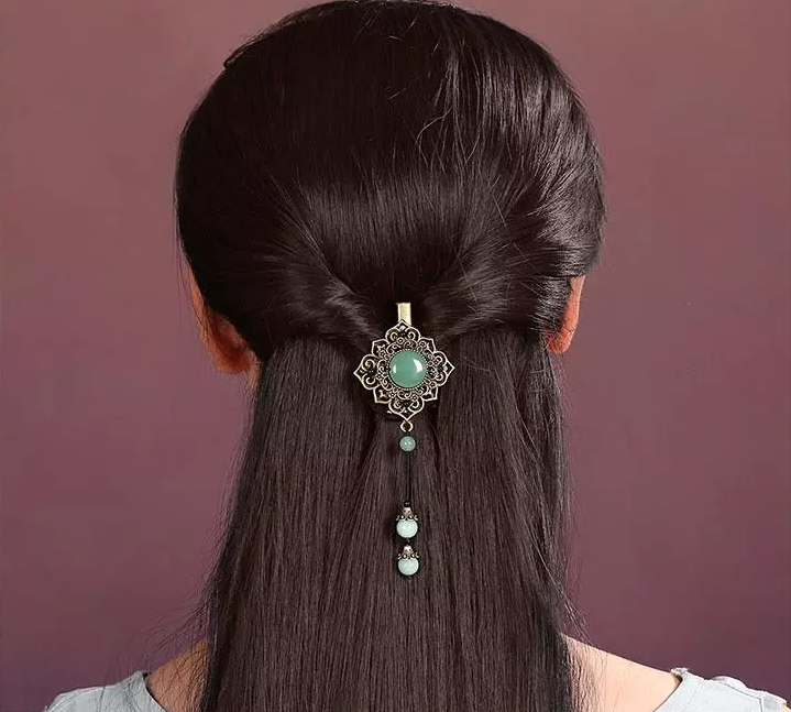 東陵玉頭飾復古發(fā)夾