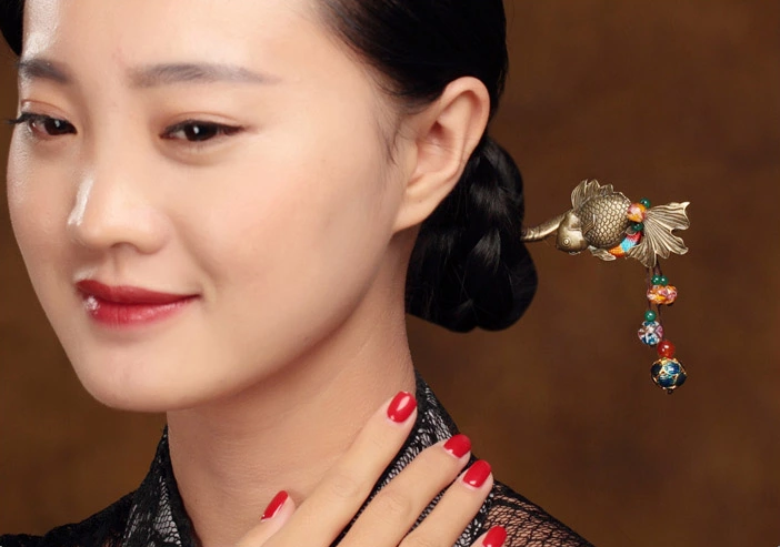 古風(fēng)發(fā)簪簪子魚(yú)姬古典頭飾