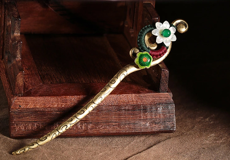 古典貝殼花朵家佳樂(lè)文學(xué)簪子盤發(fā)頭飾