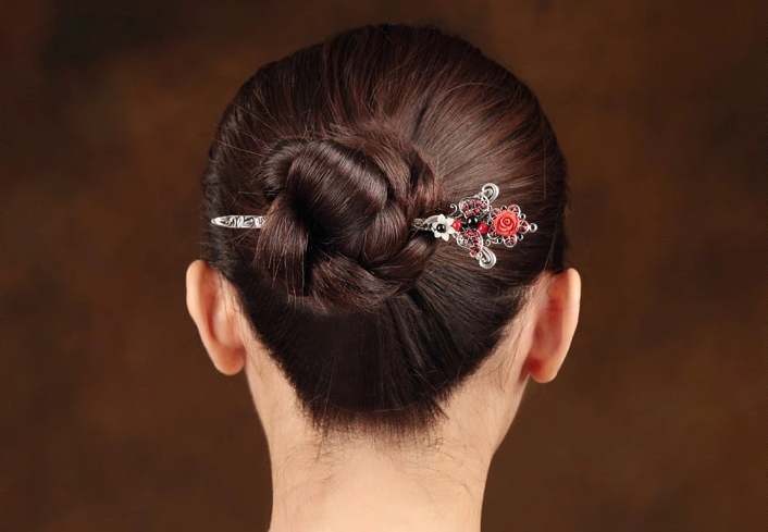 家佳樂文學古典花朵盤發(fā)簪子頭飾