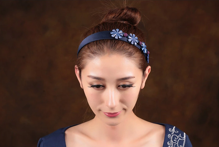 格?；ㄩ_中式發(fā)箍家佳樂文學藍色清新頭飾