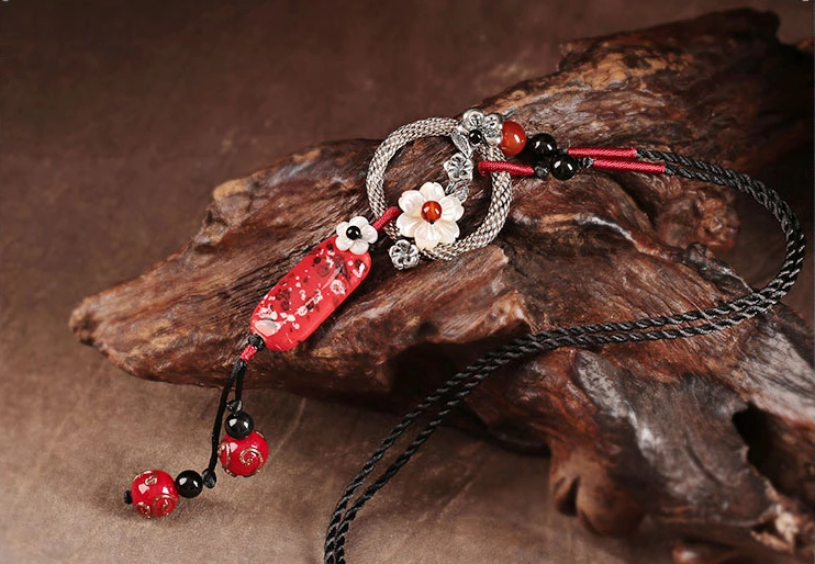 家佳樂文學陶瓷配飾復古毛衣鏈項鏈首飾