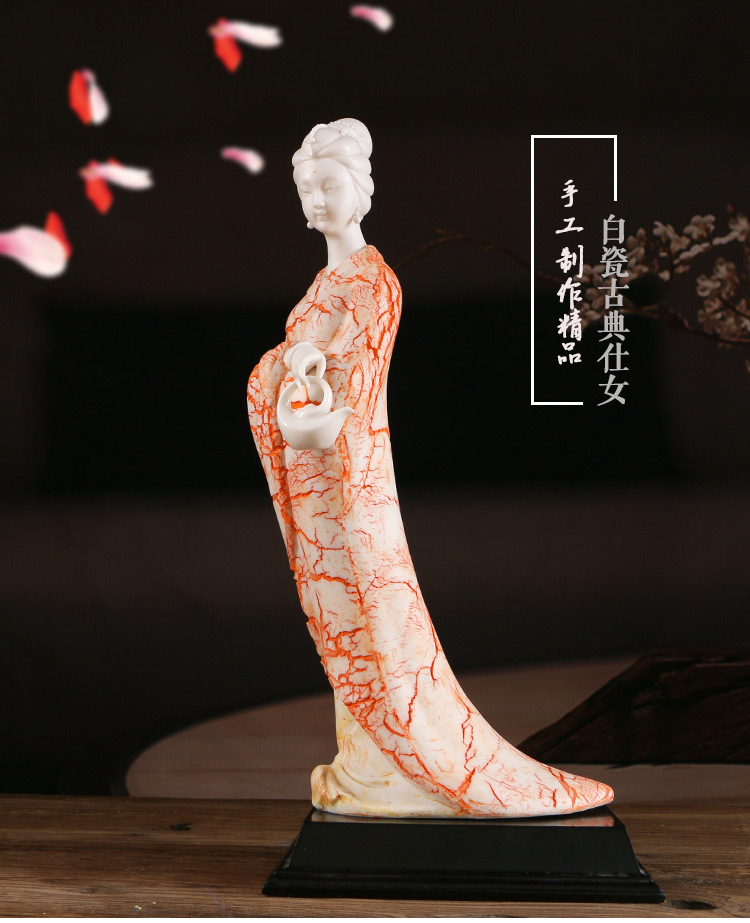 家佳樂文學(xué)古典美女白瓷仕女藝術(shù)品