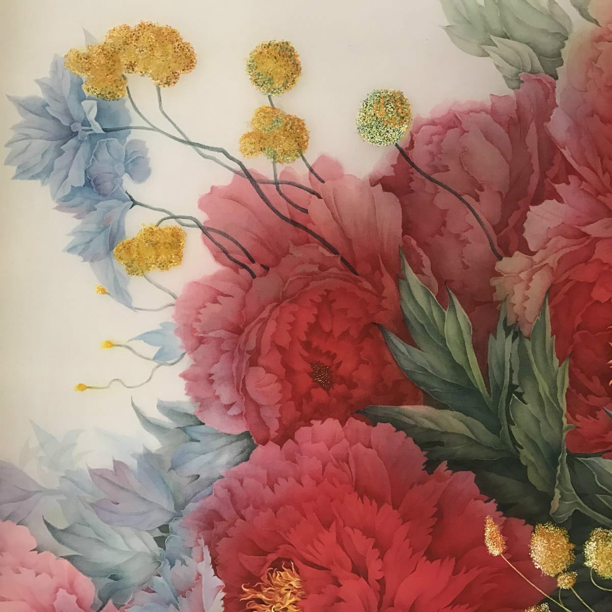 超細(xì)膩的牡丹花國畫